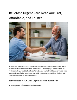 Bellerose Urgent Care Near You_ Fast, Affordable, and Trusted