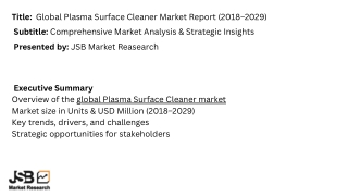 Title Global Plasma Surface Cleaner Market Report (2018–2029) Subtitle Comprehensive Market Analysis & Strategic Insight