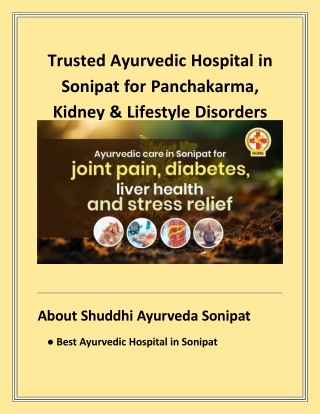 Best Ayurvedic Panchakarma & Cancer Support in Sonipat – PPT Available