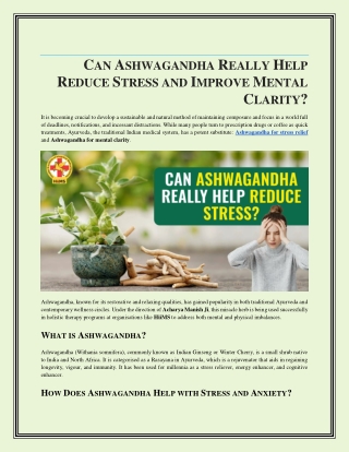 Can Ashwagandha Really Help Reduce Stress and Improve Mental Clarity