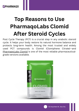 Top Reasons to Use PharmaqoLabs Clomid After Steroid Cycles