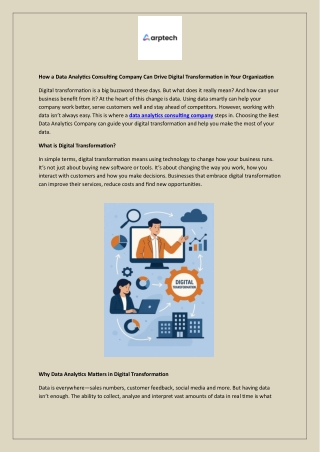 how a data analytics consulting company can drive