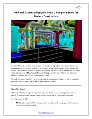 MEP and Structural Design in Texas a Complete Guide for Modern Construction