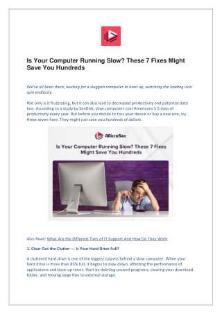 Is Your Computer Running Slow? These 7 Fixes Might Save You Hundreds