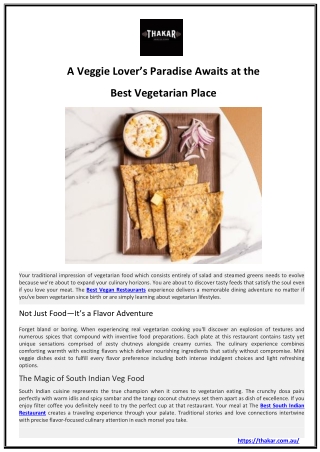 A Veggie Lover’s Paradise Awaits at the  Best Vegetarian Place (1)