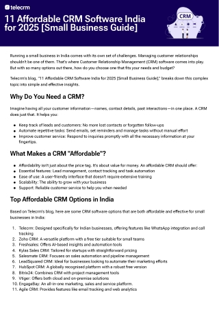 11 Affordable CRM Software India for 2025 [Small Business Guide]