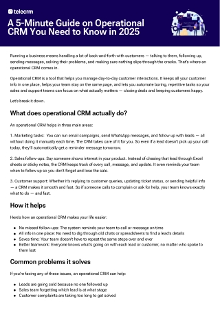 A 5-Minute Guide on Operational CRM You Need to Know in 202