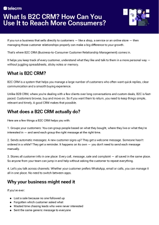 What Is B2C CRM How Can You Use It to Reach More Consumers