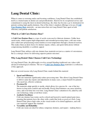 Lang Dental Clinic PDF