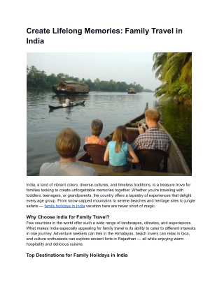 Create Lifelong Memories_ Family Travel in India