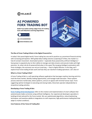 Automated Forex Trading with AI Trading Bot: From Data Pipelines to Deployment