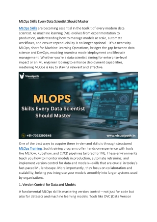 MLOps Training Online - Machine Learning Operations Training