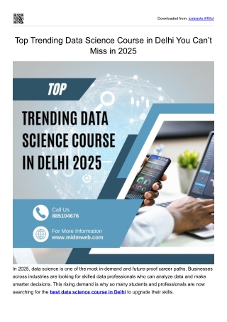 Top Trending Data Science Course in Delhi You Can’t