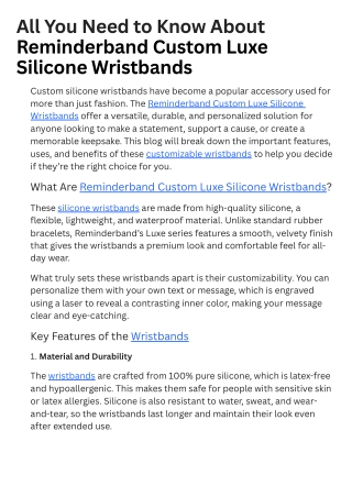 All You Need to Know About Reminderband Custom Luxe Silicone Wristbands