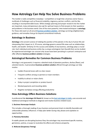How Astrology Can Help You Solve Business Problems