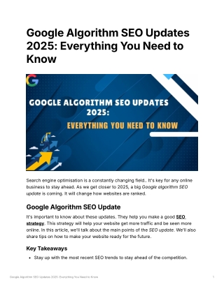 Google Algorithm SEO Updates 2025: Everything You Need to Know