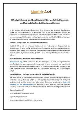 Kaufen Tramadol 200 Mg Tabletten Online | Medizinarzt