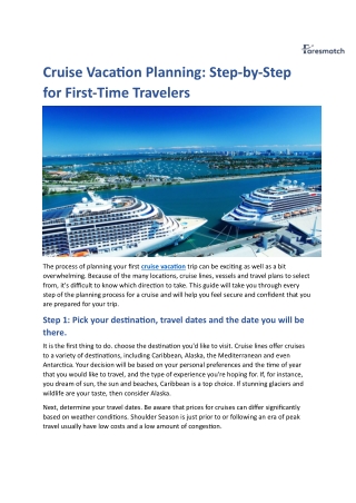 Cruise Vacation Planning: Step-by-Step for First-Time Travelers