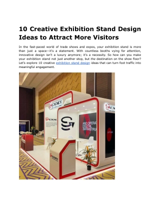 10 Creative Exhibition Stand Design Ideas to Attract More Visitors