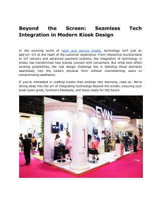 Beyond the Screen_ Seamless Tech Integration in Modern Kiosk Design