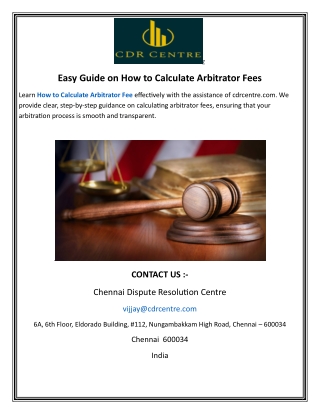 Easy Guide on How to Calculate Arbitrator Fees
