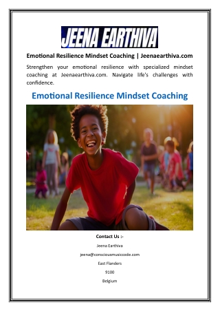 Emotional Resilience Mindset Coaching  Jeenaearthiva.com