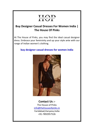 Buy Designer Casual Dresses For Women India  The House Of Pinks