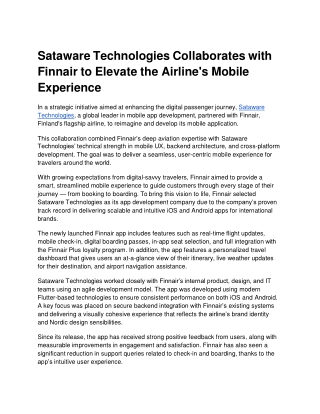 Sataware Technologies colloborates