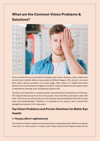 what are the common vision problems solutions
