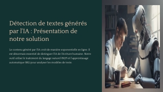 d tection de textes g n r s par l ia pr sentation