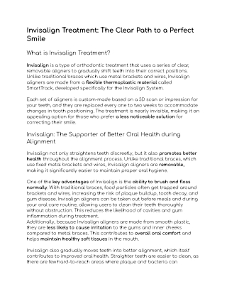 Invisalign Treatment: The Clear Path to a Perfect Smile