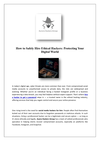Hire A Black Hat Hacker | Aurora Hackers