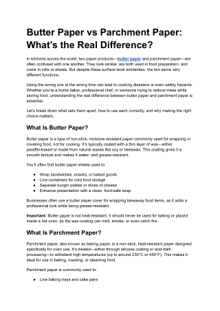 Butter Paper vs Parchment Paper_ What’s the Real Difference_