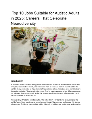 Top 10 Jobs Suitable for Autistic Adults in 2025_ Careers That Celebrate Neurodiversity