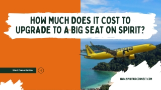 How much does it cost to upgrade to a big seat on Spirit?​