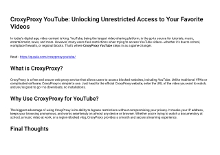 CroxyProxy YouTube Unlocking Unrestricted Access to Your Favorite Videos