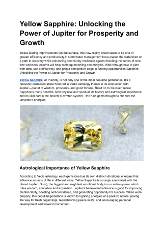 yellow sapphire unlocking the power of jupiter
