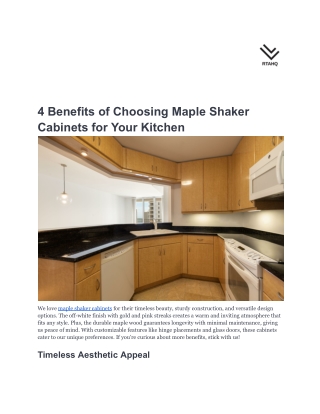 4 Benefits of Choosing Maple Shaker Cabinets for Your Kitchen-RTAHQ