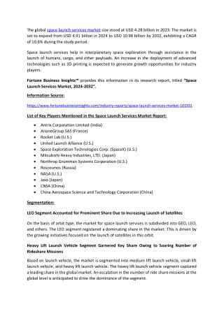 the global space launch services market size