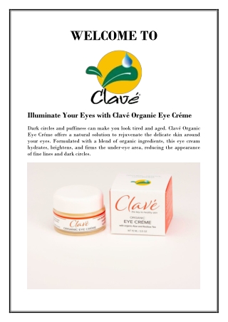 Organic eye cream for dark circles