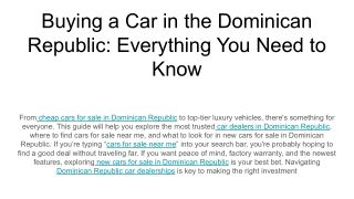 Buying a Car in the Dominican Republic_ Everything You Need to Know