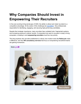 Why Companies Should Invest in Empowering Their Recruiters