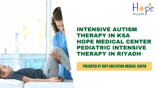 Intensive Autism Therapy in KSA| Hope Medical Center