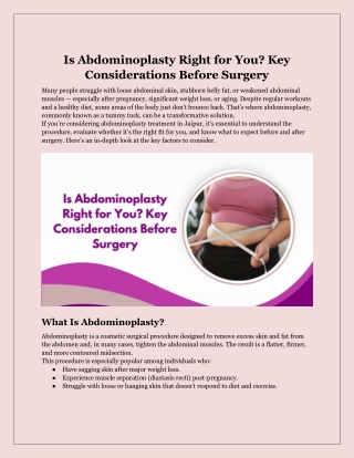 Is Abdominoplasty Right for You_ Key Considerations Before Surgery