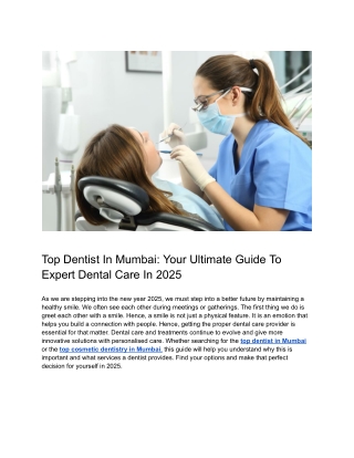 Top Dentist in Mumbai_ Your Ultimate Guide to Expert Dental Care in 2025