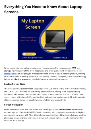 Everything You Need to Know About Laptop Screens