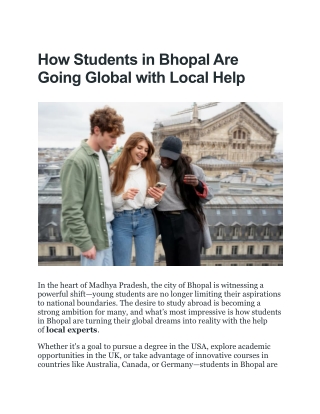 how students in bhopal are going global with