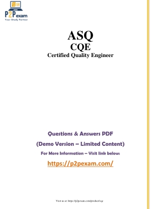 CQE Questions and Answers pdf dumps