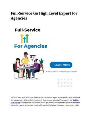 full service go high level expert for agencies