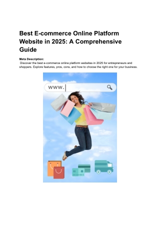 Best E-commerce Online Platform Website in 2025_ A Comprehensive Guide